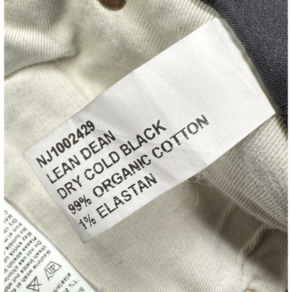 Nudie Jeans Co. Men's 32x34 (Act 32x33) Lean Dean Slim‎ Black Made in Italy - Picture 6 of 7